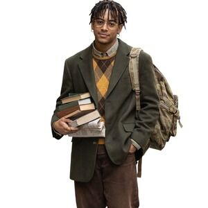 Bill Blass For Marshall Fields 3-Button Cashmere Sport Coat Olive Green Size 44L